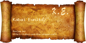 Kabai Euniké névjegykártya